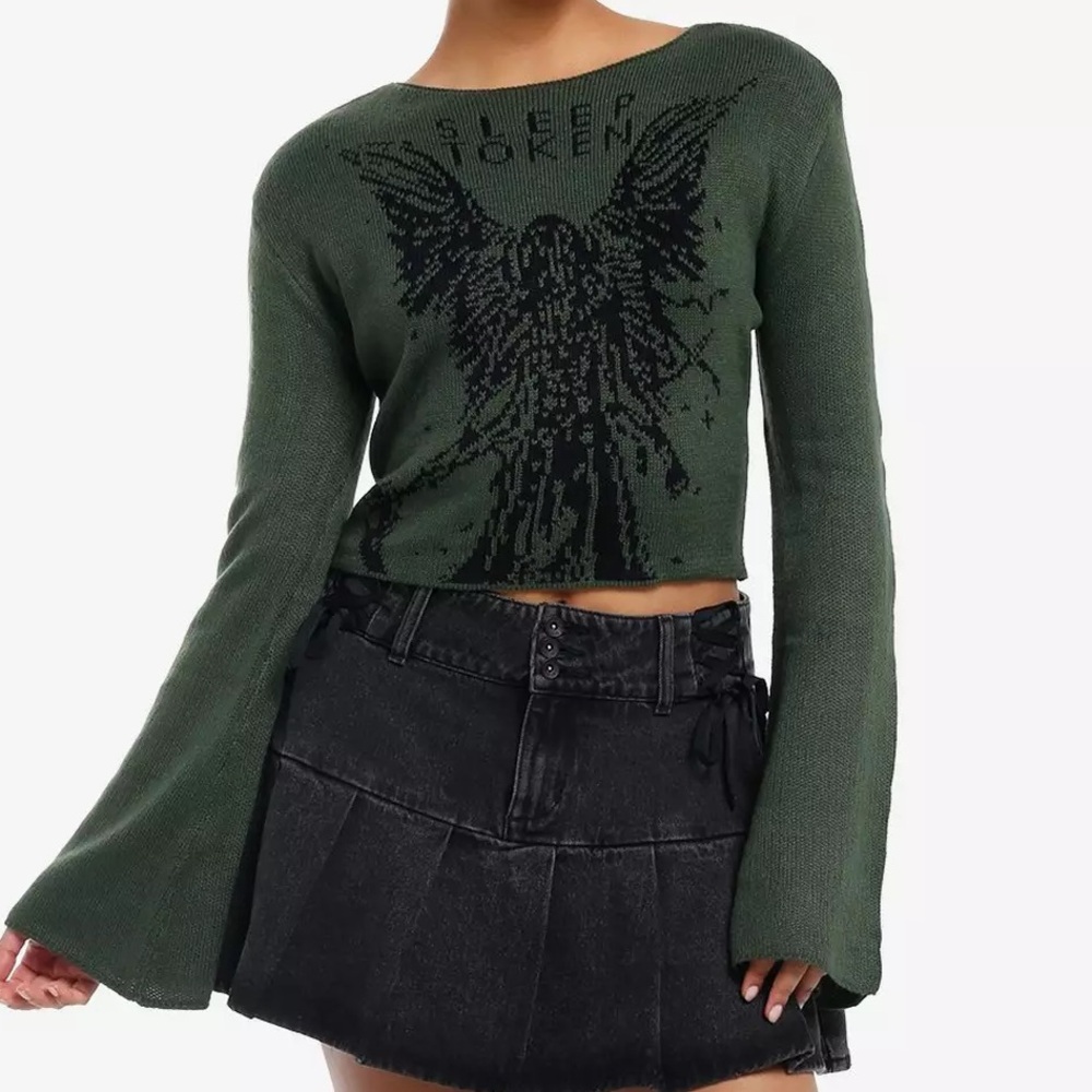 Sleep Token Green Crop Intarsia Sweater Hot Topic‎ Take Me Back To Eden Vessel